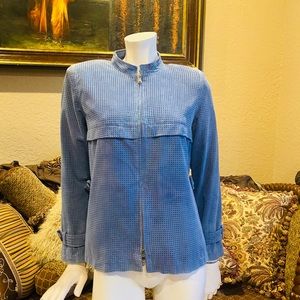 Mirella Cavorso Blue Perforated leather jacket M/L